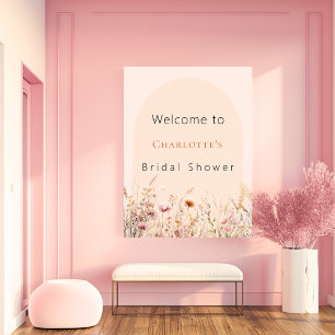 Poster Fleur sauvage peach arch nuptiale douche bienvenue