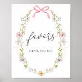 Poster Fleur sauvage Pink Bow Faveurs Douche Signal (Devant)