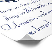 Poster Fleur sauvage | Poème commémoratif bleu classique (Coin)