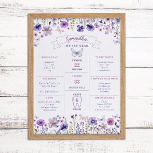 Poster fleur sauvage Premier anniversaire Jalon