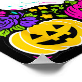 Poster Fleur sauvage rétro Boho Ghost Floral Halloween Cu (Coin)