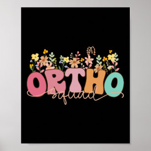 Poster Fleur sauvage rétro Ortho Squad Orthopedics Infirm