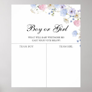 Poster Fleur sauvage rose et bleu Prédiction des révélati