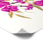 Poster Fleur sauvage rose Rose Printemps Fête des mariées (Coin)