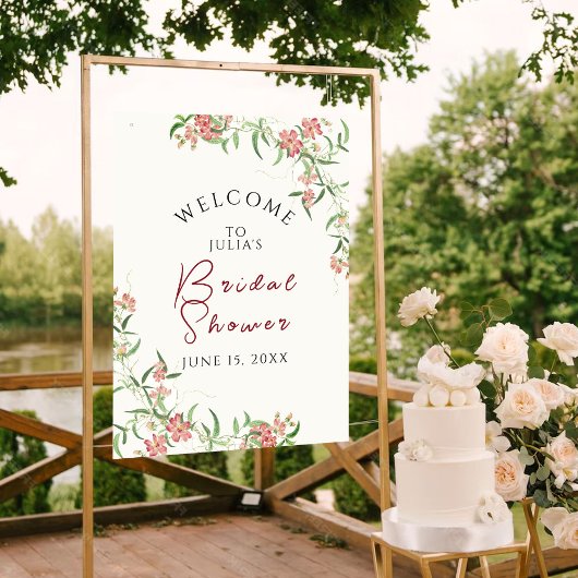 Poster Fleur sauvage rose Rose Spring Garland Mariage