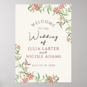 Poster Fleur sauvage rose Rose Spring Garland Mariage (Devant)