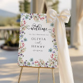 Poster Fleur sauvage Rustic Floral Mariage Bienvenue