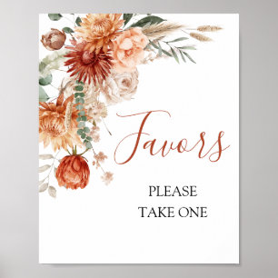 Poster Fleur sauvage rustique tomber dans l'amour Baby sh