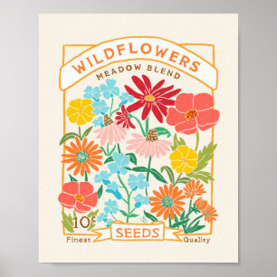 Poster fleur sauvage Seed Packet
