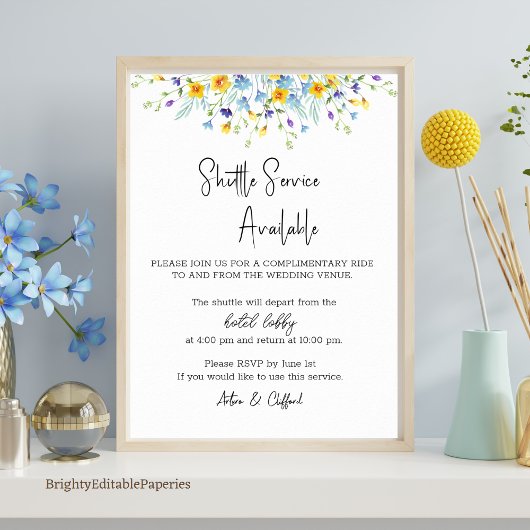 Poster Fleur sauvage Service de navette - Modèle