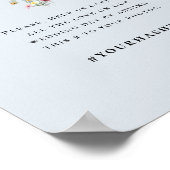 Poster Fleur sauvage simple Fern Dusty Blue Mariage Hasht (Coin)