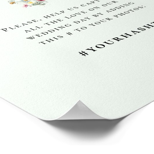 Poster Fleur sauvage simple Fern Mint Green Mariage Hasht (Coin)