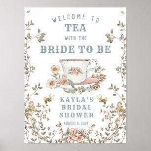 Poster Fleur sauvage Tea Party Douche Bienvenue