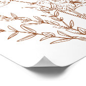 Poster Fleur sauvage Terracotta Mariage Calendrier des év (Coin)