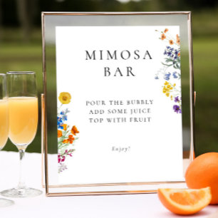 Poster Fleur sauvage Vintage coloré Mimosa Bar