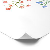 Poster Fleur sauvage Whimsical de fête de thé d'anniversa (Coin)