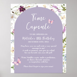 Poster Fleur sauvage Wild ONE Papillon Garden Time Capsul