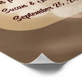 Poster Fleur Sepia Zinnia Mariage personnalisé (Coin)