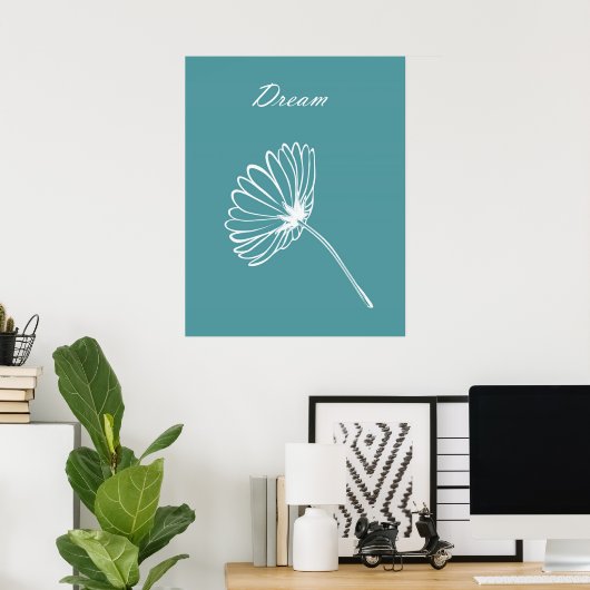 Poster Fleur Simple (Bureau à domicile)