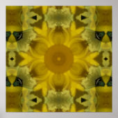 Poster Fleur soleil éclate dorée (Devant)