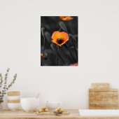Poster Fleur Solitaire en Monochrome (Cuisine)