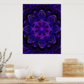 Poster Fleur spirale Fractale Violet foncé Pixel UV (Cuisine)