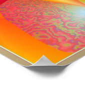 Poster Fleur spirale rose et jaune (Coin)