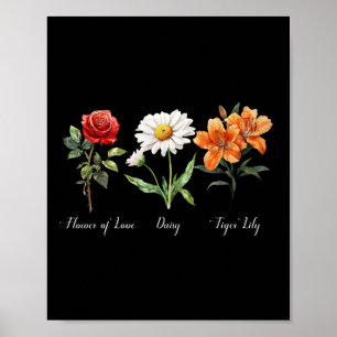 Poster Fleur subtile florale anti-Trump de l'amour Daisy