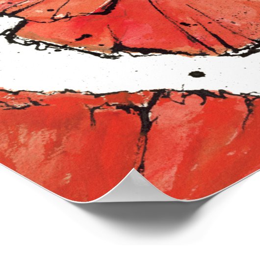 Poster Fleur sur un Arrière - plan blanc (Coin)