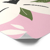 Poster Fleur tropicale 05 Botanique rose (Coin)