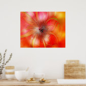 Poster Fleur tropicale délicate en orange et jaune (Cuisine)
