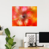 Poster Fleur tropicale délicate en orange et jaune (Bureau à domicile)