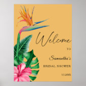 Poster Fleur tropicale - signe d'accueil de la douche nup (Devant)