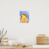 Poster Fleur Tulipe Jaune Sur Ciel Bleu (Cuisine)