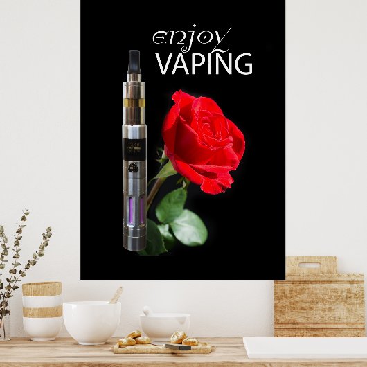 Poster Fleur Vapeur et rose (Cuisine)