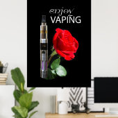 Poster Fleur Vapeur et rose (Bureau à domicile)