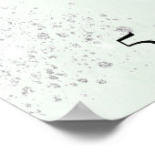 Poster Fleur vert d'argent d'anniversaire bienvenue (Coin)