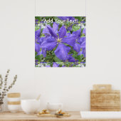 Poster Fleur vert violet Clematis (Cuisine)