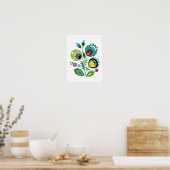 Poster Fleur verte d'art populaire polonais (Cuisine)
