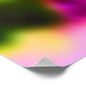 Poster Fleur verte noire et citron vert sur fond multicol (Coin)