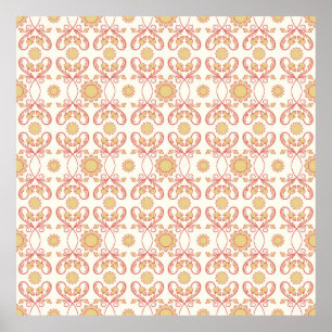 Poster Fleur vintage Arrière - plan. Motif floral incolor