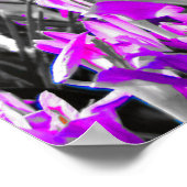 Poster Fleur violet noir blanc monochrome (Coin)