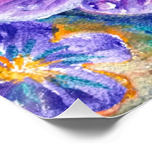 Poster Fleur violette (Coin)