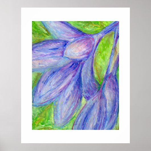 Poster Fleur violette au pastel à l'huile (Devant)