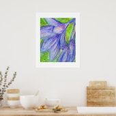 Poster Fleur violette au pastel à l'huile (Cuisine)