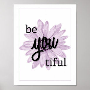 Poster Fleur violette Soyez-vous beau