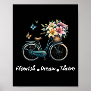 Poster Fleurir Rêve Prospérer Floral Vélo Subtil 8647 Tru