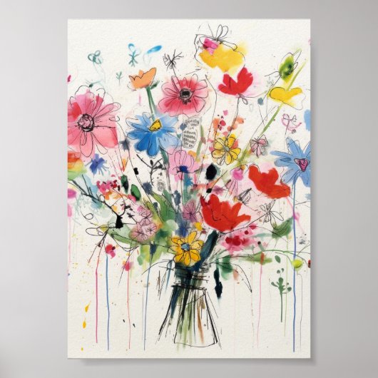 Poster Fleuris fantaisistes, fleuris (Devant)