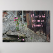 Poster Fleuris là où tu es plantée Pink Floral (Devant)