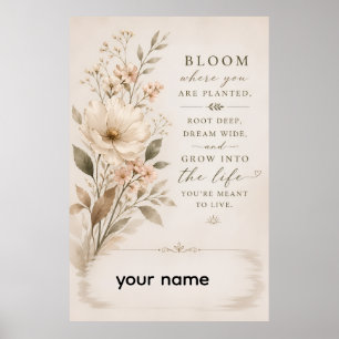 Poster Fleurissez là où vous êtes planté – Fleur minimali
